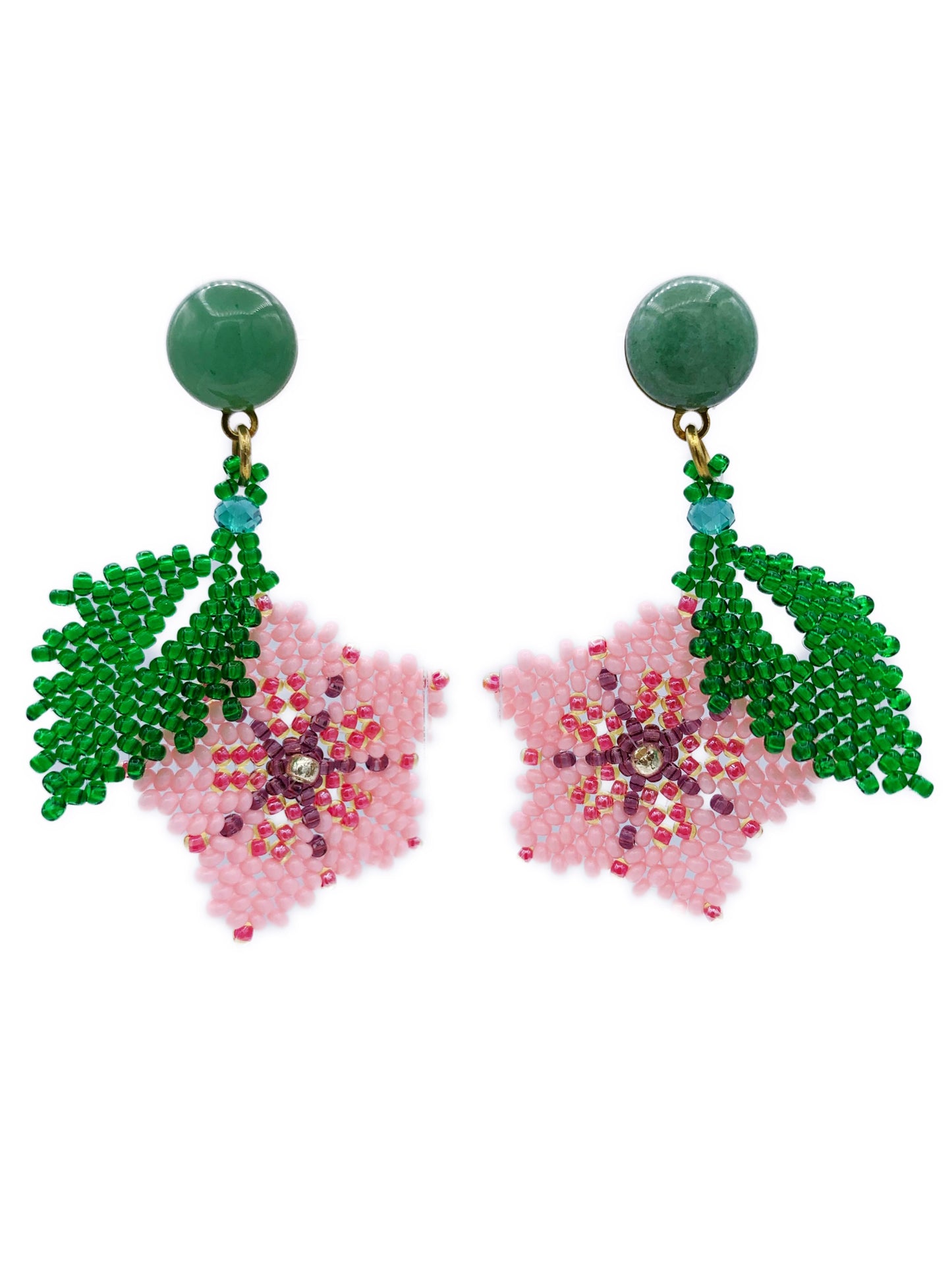 Hibiscus Earrings - Aventurine